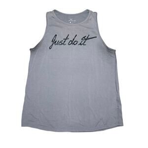 Nike Just Do It Dri-FIT Tank Top Women’s Small Gray Swoosh Athletic